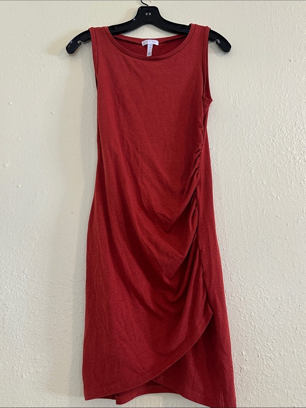 Sleeveless Rusted Ruched Wrap-Front Dress EUC - Picture 2 of 6